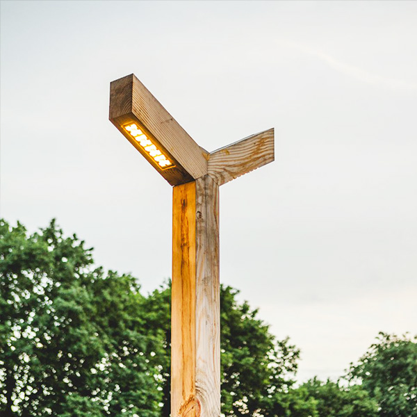 Houten led-verlichting Straat lantaarnpaal recreatie parkeerplaats